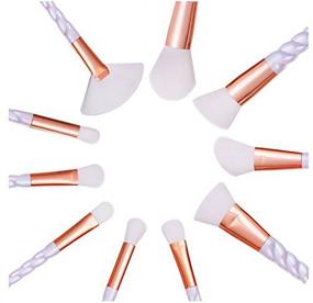 img 3 attached to 🦄 Hecentur Unicorn Makeup Brush Set - Fashionable Unicorn Handle Shape Make-Up Brushes for Foundation, Eyebrow, Eyeliner, Blush, Concealer & Cosmetics - 10PCS Brush Set