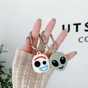 img 2 attached to 🔑 Forky Silicone Case for AirTag Finder: 3D Cartoon Animal Fashion Character, Anti-Scratch Protective Skin Cover with Keychain - Compatible with AirTags 2021