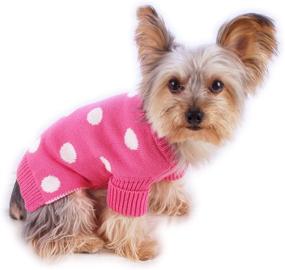 img 1 attached to 🐶 Stylish and Fun Polka Dot Dog Sweater: Stinky G Rolled Neckline in Multiple Colors