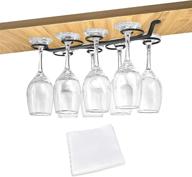 stylish cnloyua wine rack for 8 glasses - durable 304 stainless steel stemware racks - under cabinet wine glass holder - space-saving storage hanger shelf organizer for kitchen bar restaurant, sleek black design логотип