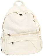 🎒 women's denim canvas schoolbag: college satchel travel backpack for girls logo
