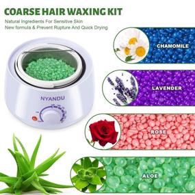 img 2 attached to 🔥 Waxing Kit for Women and Men - NYANDU Wax Warmer for Hair Removal with 17.6 oz Wax Beads (5 Packs) - Hardcore Wax Kit for Coarse Hair on Facial, Eyebrows, Legs, Armpits, Bikini, and Brazilian - Professional Home Wax Machine