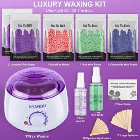 img 3 attached to 🔥 Waxing Kit for Women and Men - NYANDU Wax Warmer for Hair Removal with 17.6 oz Wax Beads (5 Packs) - Hardcore Wax Kit for Coarse Hair on Facial, Eyebrows, Legs, Armpits, Bikini, and Brazilian - Professional Home Wax Machine