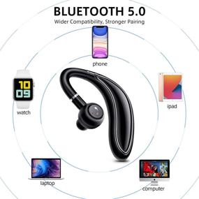 img 3 attached to 🎧 Timmkoo S60 Gold Bluetooth Earpiece for Cell Phone - Single Ear Hands-Free Wireless Headset with Mic Apt-X CVC8.0 for iPhone, Samsung, Android, PC, Laptop, Tablet, TVs