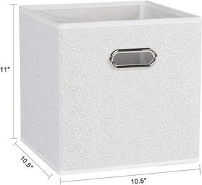 img 3 attached to 6 Pack of Durable SHACO White Folding Storage Cubes with Rose Pattern – Enhancing Your Space