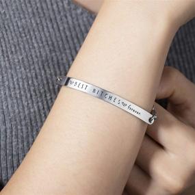 img 1 attached to Arifoo Personalized Inspirational Bracelets for Women - Mantra Cuff Bangle Encouragement Gift for Her