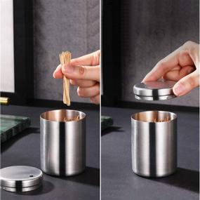 img 1 attached to 🪥 Enhanced Toothpick Dispenser: Thicker Stainless Steel Toothpicks