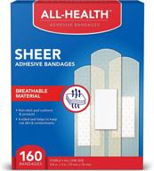 🩹 all health sheer adhesive bandages, 3/4 in x 3 in, 160 ct - extra large comfortable protection for first aid and wound care: ultimate painless healing solution логотип