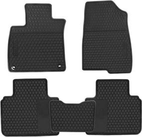 img 4 attached to 🚗 Custom Fit Full Black Rubber Car Floor Mats for Honda Accord 10th Gen 2018-2021, HD-Mart Auto Liner Mats – Heavy Duty, All Weather Protection, Odorless