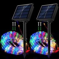 🌞 josmega solar string rope lights: 33ft multi-colored fairy lights for outdoor decoration - waterproof, 100 led, 8 modes, twinkle lighting, upgraded panels! логотип