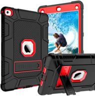 📱 guagua ipad air 2 cases: kickstand, 3-in-1 high impact rugged heavy duty case - shockproof & drop protective tablet cover in black/red - for ipad air 2 a1566 a1567 logo