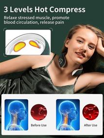 img 1 attached to 🔥 Ultimate Neck Pain Relief: Smart Electric Pulse Massager with Heat - Trigger Point Deep Tissue Massage for Women and Men - Portable, Intelligent Muscle Relaxation Gift