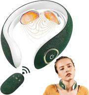 🔥 ultimate neck pain relief: smart electric pulse massager with heat - trigger point deep tissue massage for women and men - portable, intelligent muscle relaxation gift logo