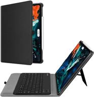 📱 fintie keyboard case for ipad pro 12.9 3rd generation 2018 - [enables charging mode for 2nd gen pencil] folio stand cover with detachable wireless bluetooth keyboard, black logo