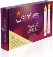 box of 25 safeflame flickering hand held led candles with batteries - easy on/off switch - amber flame - ideal for candlelight service логотип