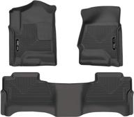 🚘 husky liners 98231 black weatherbeater front & 2nd seat floor liners for chevrolet-gmc silverado/sierra 1500 & 2500/3500 hd crew cab (2014-2019) logo