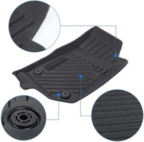 img 3 attached to Premium TPE All-Weather Floor Mats for Jeep Wrangler JL 2018-2021 & Gladiator JT 2020, Heavy Duty Black Floor Liners by JeCar