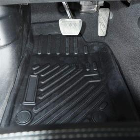 img 1 attached to Premium TPE All-Weather Floor Mats for Jeep Wrangler JL 2018-2021 & Gladiator JT 2020, Heavy Duty Black Floor Liners by JeCar