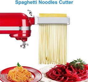 img 2 attached to 🍝 KitchenWin Pasta Maker Attachment Set: Perfectly Compatible with KitchenAid Stand Mixers - Includes Pasta Sheet Roller, Spaghetti Cutter, Fettuccine Cutter Accessories, and Cleaning Brush