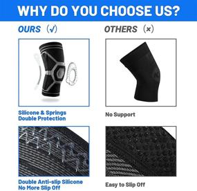 img 2 attached to 🏋️ LESHP X Large Knee Brace: Adjustable Knee Compression Sleeve for Men and Women - Arthritis Support, Meniscus Tear, ACL/MCL/LCL Injuries, Pain Relief, Weightlifting, Running