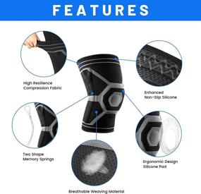 img 1 attached to 🏋️ LESHP X Large Knee Brace: Adjustable Knee Compression Sleeve for Men and Women - Arthritis Support, Meniscus Tear, ACL/MCL/LCL Injuries, Pain Relief, Weightlifting, Running