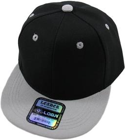 img 1 attached to 🧢 Stylish L.O.G.A. Kid's Youth Plain Flat Bill Snapback Caps in Vibrant Colors - A Must-Have Accessory!