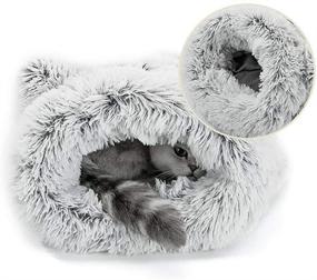 img 2 attached to 🐱 HIPIPET Self-Warming Cat Sleeping Bag - Cozy Plush Pet Bed for Indoor Cats, Washable Cave Warmer for Small and Large Cats