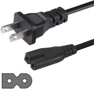 🔌 satellitesale 2 prong replacement power cord - 6 ft - compatible with play station, xbox, printer, tv, computer & more (square&round connector) logo