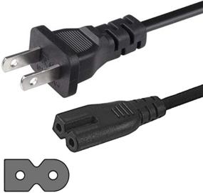 img 4 attached to 🔌 SatelliteSale 2 Prong Replacement Power Cord - 6 FT - Compatible with Play Station, Xbox, Printer, TV, Computer & More (Square&Round Connector)