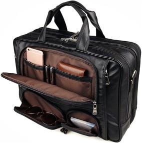 img 4 attached to Augus Business Briefcase Genuine Leather Laptop Accessories