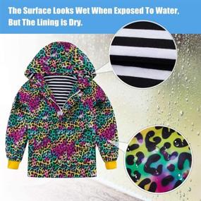 img 2 attached to 🌧️ UNIFACO Kids Floral Printed Rain Jacket: Waterproof, Cotton Lined; Perfect for Girls and Boys aged 2-9 Years