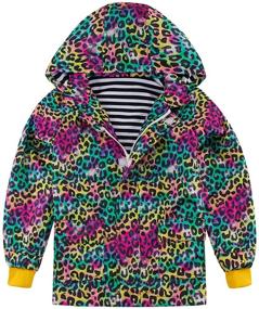 img 4 attached to 🌧️ UNIFACO Kids Floral Printed Rain Jacket: Waterproof, Cotton Lined; Perfect for Girls and Boys aged 2-9 Years