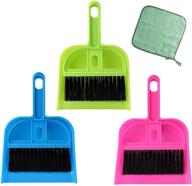 🧹 arroyner 3 piece mini dustpan brush set - cleaning brush bundle for computer keyboard, desktop, and car - compact cleaning tool in mix colors logo