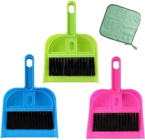 img 4 attached to 🧹 Arroyner 3 Piece Mini Dustpan Brush Set - Cleaning Brush Bundle for Computer Keyboard, Desktop, and Car - Compact Cleaning Tool in Mix Colors