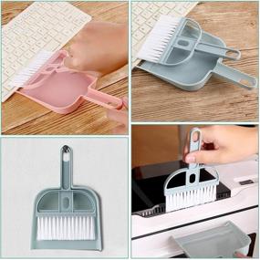 img 1 attached to 🧹 Arroyner 3 Piece Mini Dustpan Brush Set - Cleaning Brush Bundle for Computer Keyboard, Desktop, and Car - Compact Cleaning Tool in Mix Colors