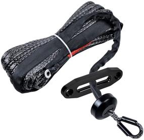 img 4 attached to 🏆 Astra Depot 50ft Synthetic Winch Rope with Protective Sleeve and Heat Guard - 6400LBs Strength, Black Hawse Fairlead, Rubber Stopper, Bolt - Perfect for Car ATV UTV Ramsey KFI