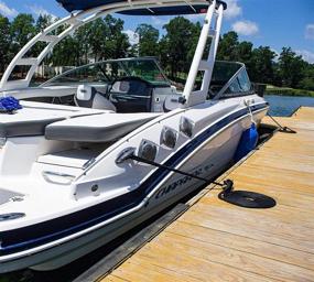 img 2 attached to ⚓️ Chunzilian Dock Lines Boat Ropes for Docking - 4 Pack 15 Ft 3/8 Inch Double Braided Nylon Mooring Marine Line with 12 Inch Spliced Eye: Secure your boat with these high-quality Docking Ropes!