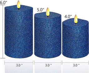 img 3 attached to Christmas Blue Candle Flickering Flameless Candles for Festive Home Decor - Battery Operated, Remote Timer, and Halloween Candles Included - Pack of 3