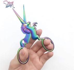 img 1 attached to 🌈 FurryValley Craft Scissors: Rainbow Stainless Steel Unicorn Embroidery Scissors - Sharp Tip Stork 4.5 inch Tool for Needlework Sewing, Cross-Stitch, Embroidery, and Quilting