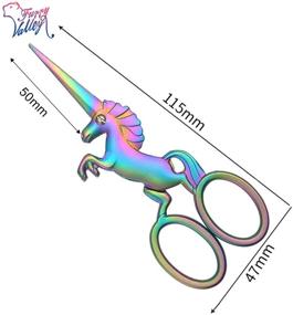 img 3 attached to 🌈 FurryValley Craft Scissors: Rainbow Stainless Steel Unicorn Embroidery Scissors - Sharp Tip Stork 4.5 inch Tool for Needlework Sewing, Cross-Stitch, Embroidery, and Quilting