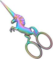 🌈 furryvalley craft scissors: rainbow stainless steel unicorn embroidery scissors - sharp tip stork 4.5 inch tool for needlework sewing, cross-stitch, embroidery, and quilting logo