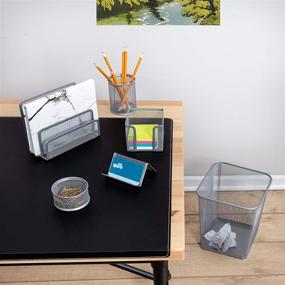 img 1 attached to 📎 Honey-Can-Do 6 Piece Mesh Desk Set in Silver - OFC-06206 Silver