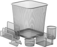 📎 honey-can-do 6 piece mesh desk set in silver - ofc-06206 silver логотип