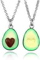 set of 2 best friend fruits necklaces - cute avocado pendant friendship necklaces for women and girls, bff gift logo