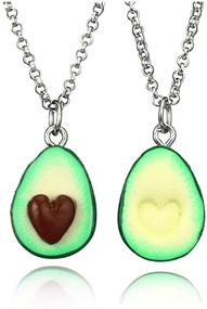 img 1 attached to Set of 2 Best Friend Fruits Necklaces - Cute Avocado Pendant Friendship Necklaces for Women and Girls, BFF Gift