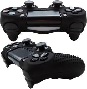 img 2 attached to Enhanced PS4 Controller Grips with Anti-Slip Silicone Skin Set - Compatible for PS4/Slim/Pro Controllers (2x Black Skin + 8x FPS PRO Thumb Grips)