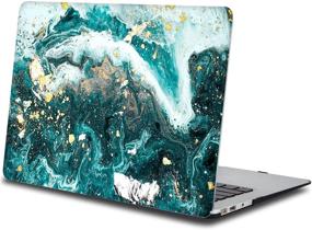 img 3 attached to 📱 One Micron Beautiful Green Marble Case & Keyboard Cover for Old MacBook Air 13 Inch (A1369/A1466)