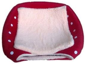 img 2 attached to Leegoal Cute Soft Sponge Red Strawberry Pet Cat Dog House Bed with Warm Plush Pad, White Dots (Medium)