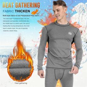 img 2 attached to Men's Thermal Underwear Set, MeetHoo Compression Base Layer for Sports, Long Johns with Fleece Lining, Winter Gear for Running and Skiing