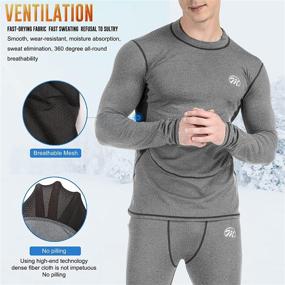 img 1 attached to Men's Thermal Underwear Set, MeetHoo Compression Base Layer for Sports, Long Johns with Fleece Lining, Winter Gear for Running and Skiing